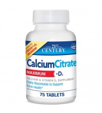 Кальцій 21st Century Calcium Citrate Maximum + D3 75tabs